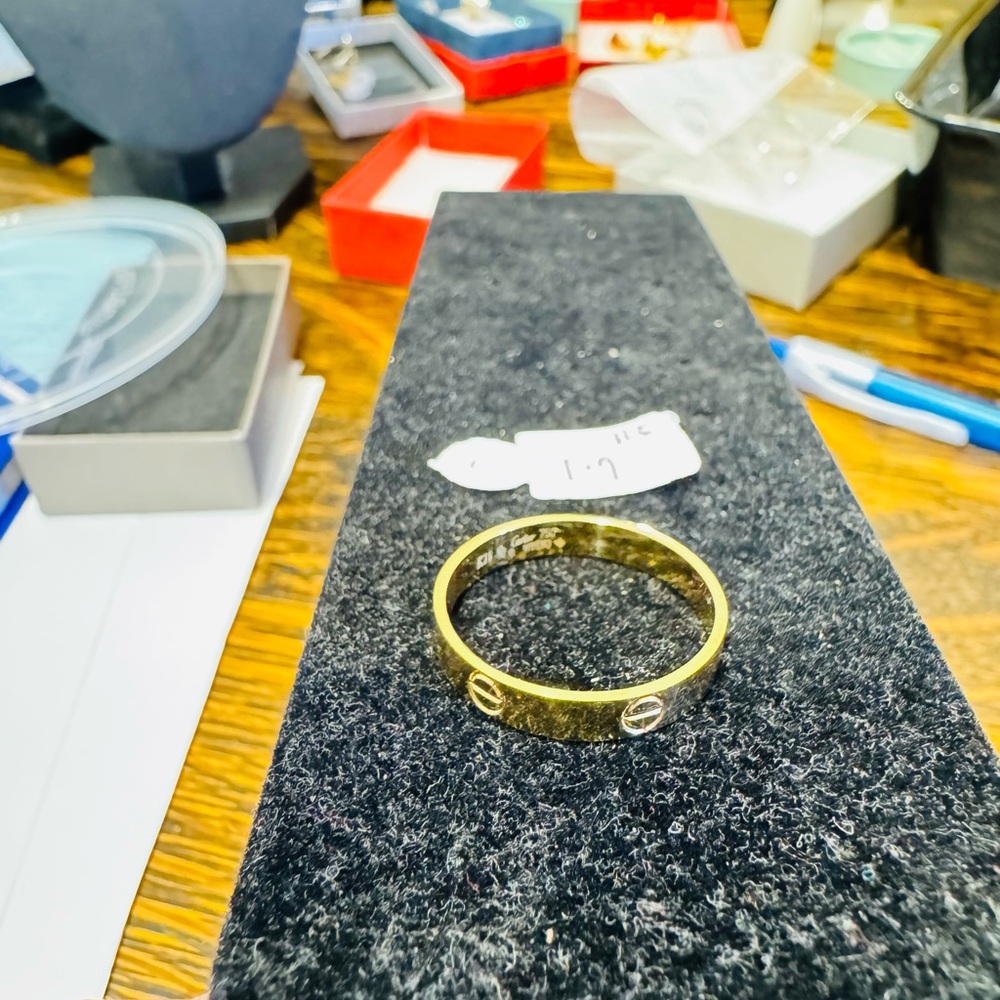 18K Saudi Gold Love Ring for women or men size 11.5